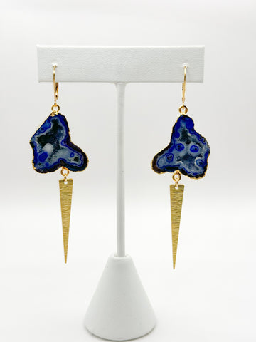 Cloudy Skies Geode Earrings