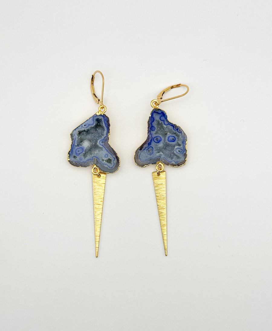 Cloudy Skies Geode Earrings