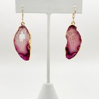 Pink Ombre Geode Earrings