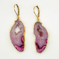 Pink Ombre Geode Earrings