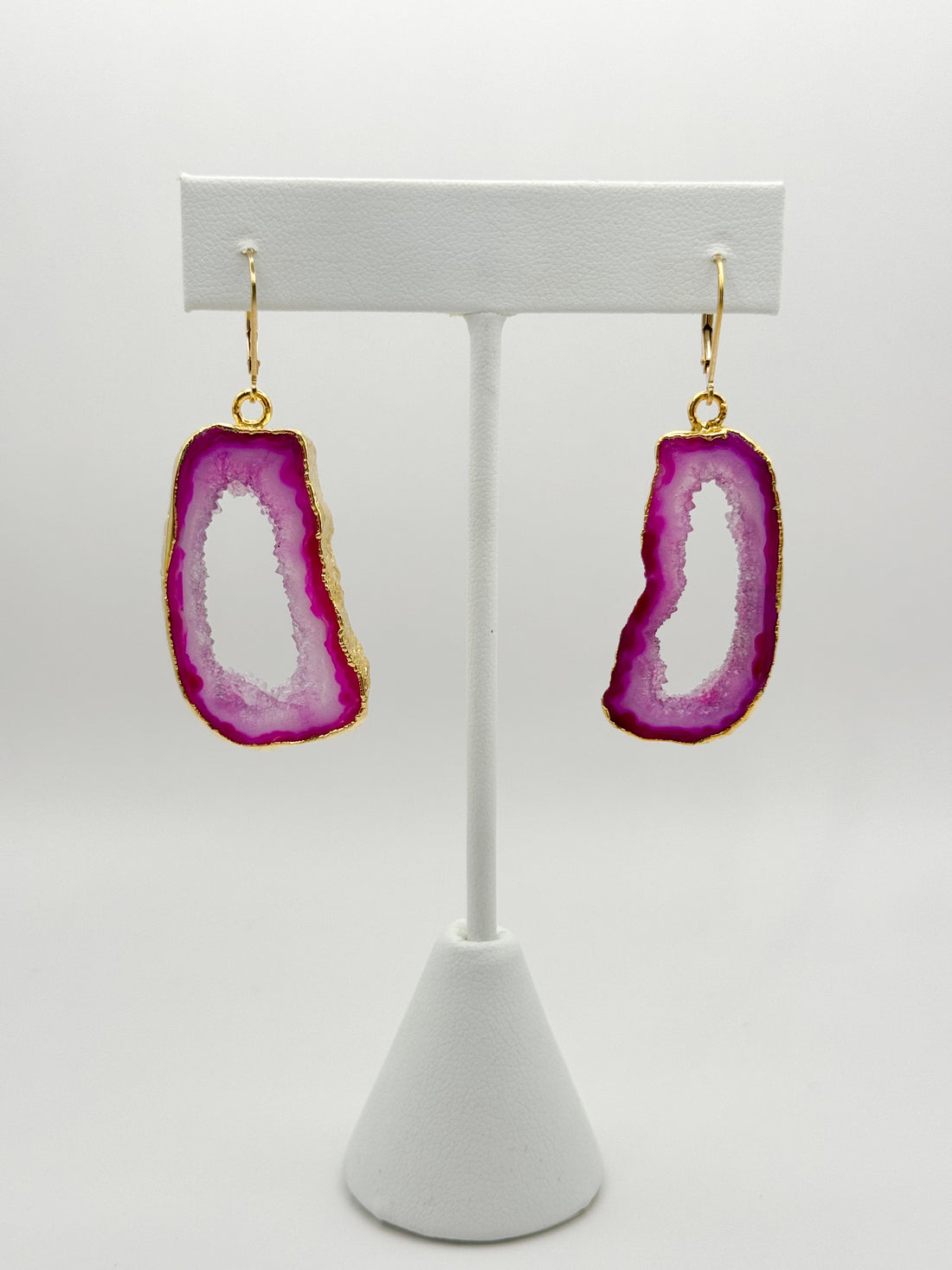 Pink Barbie Geode Earrings