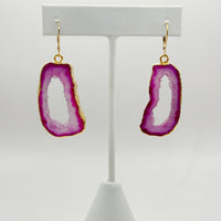 Pink Barbie Geode Earrings