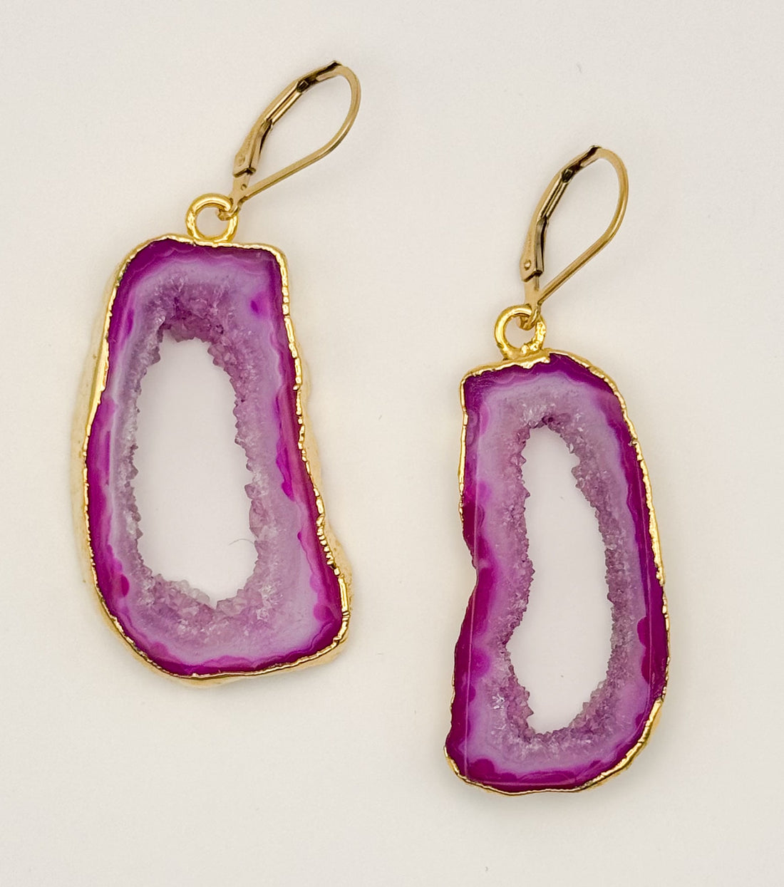 Pink Barbie Geode Earrings