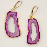 Pink Barbie Geode Earrings