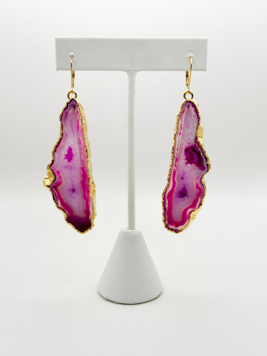 Pink Princess Geode Earrings