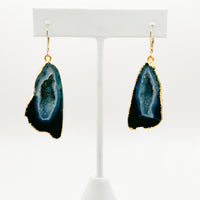 Blue Ombre Sparkle Geode Earrings