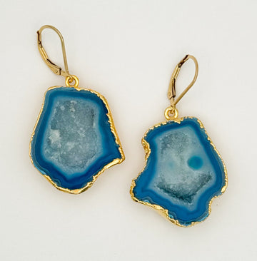 Ocean Glow Geode Earrings