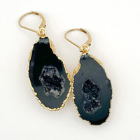 Midnight Ember Geode Earrings