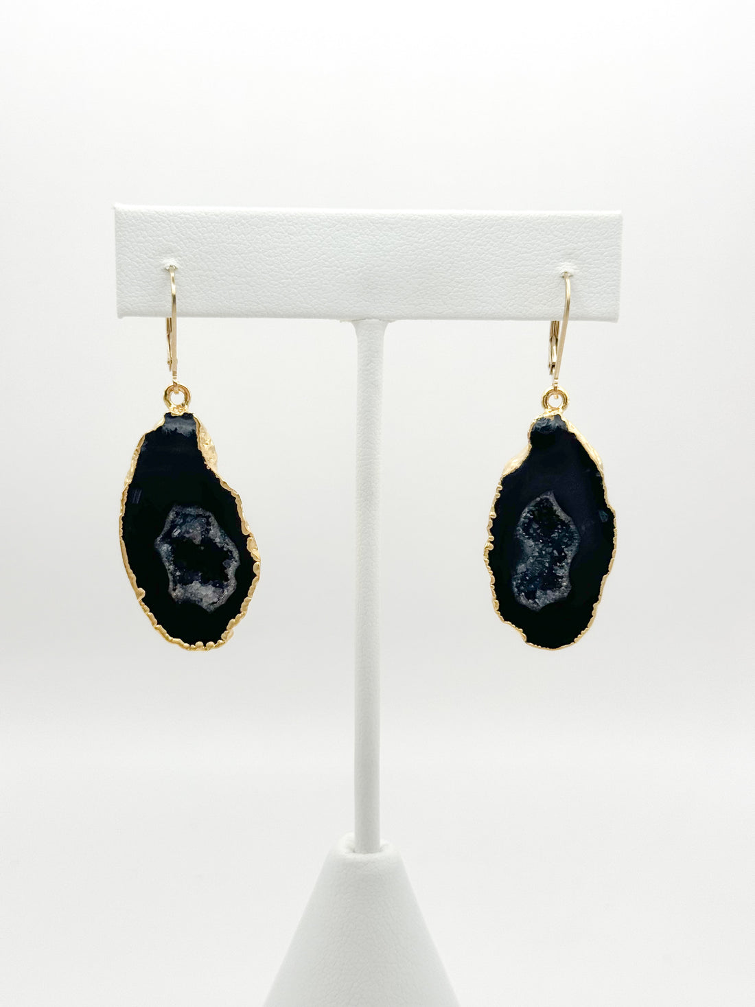 Midnight Ember Geode Earrings