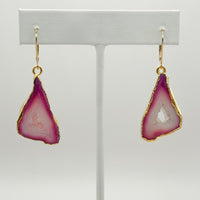 Pink Beach Geode Earrings