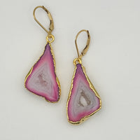 Pink Beach Geode Earrings