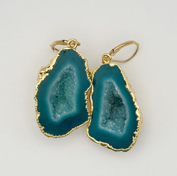 Emerald Dreams Geode Earrings