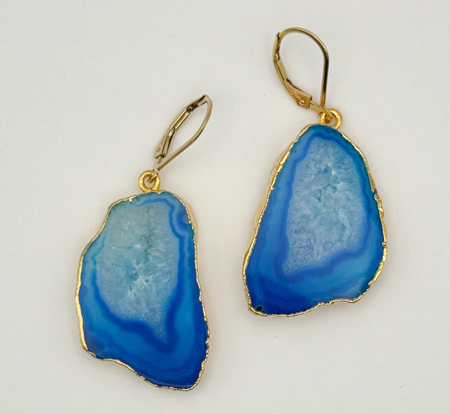 Beach Waves Geode Earrings