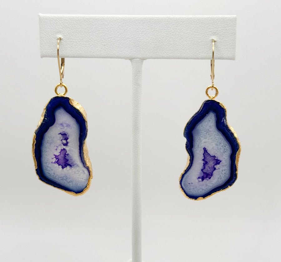 Purple Haze Geode Earrings