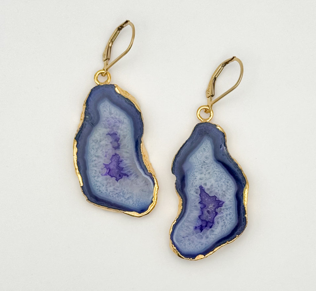 Purple Haze Geode Earrings