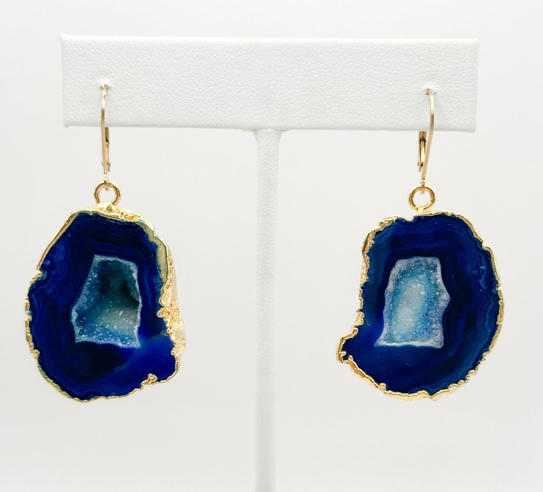 Cerulean Sea Geode Earrings