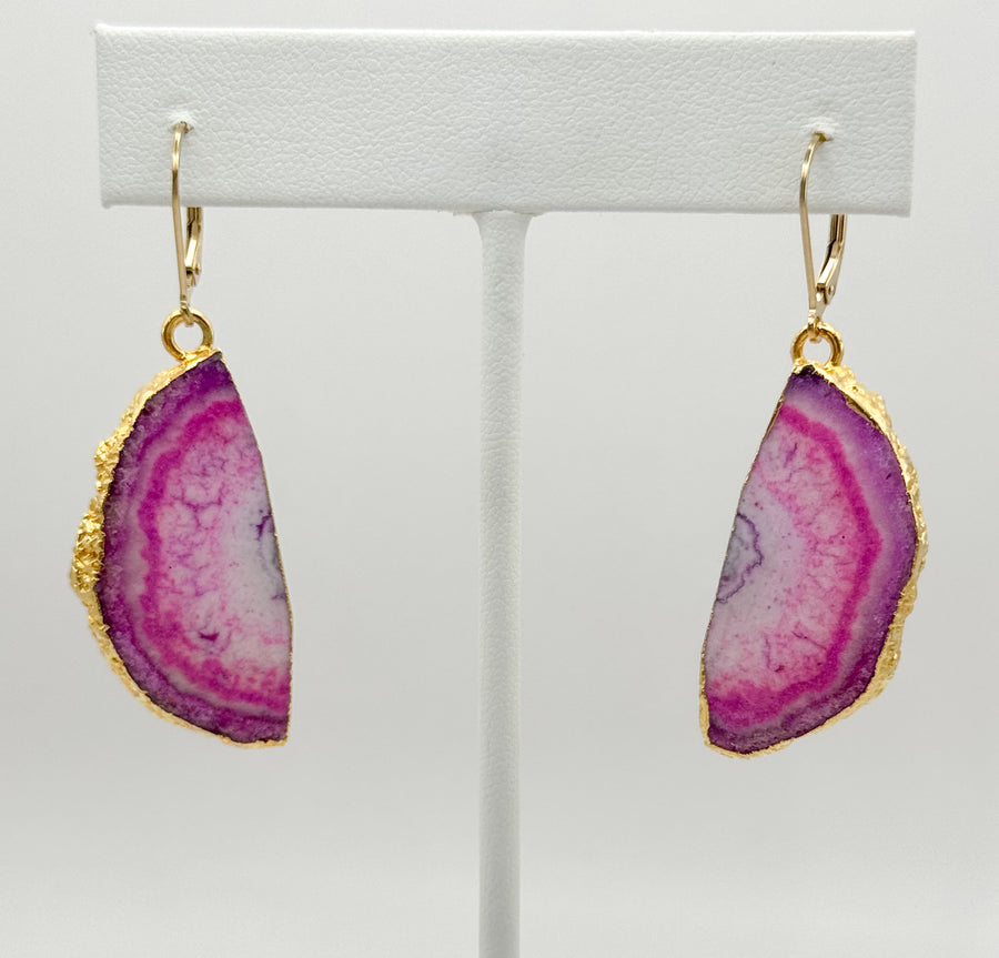 Petal Bloom Geode Earrings