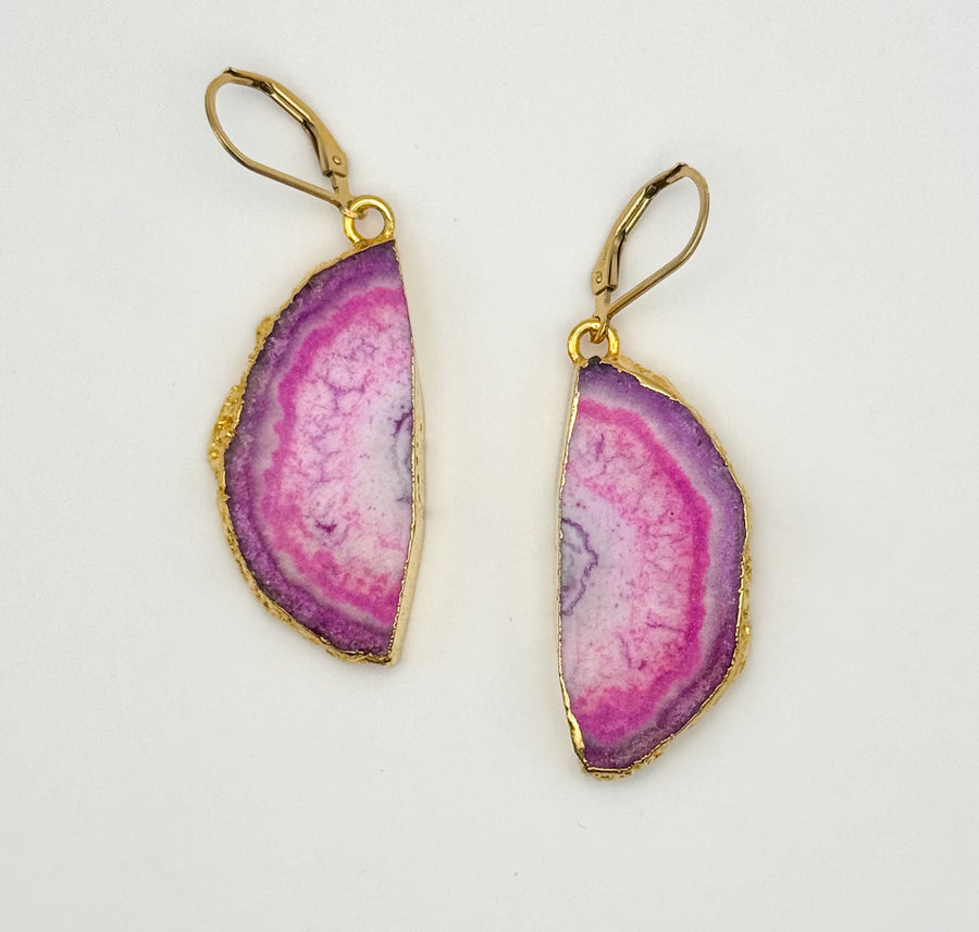 Petal Bloom Geode Earrings