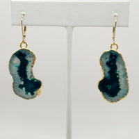 Evergreen Glow Geode Earrings