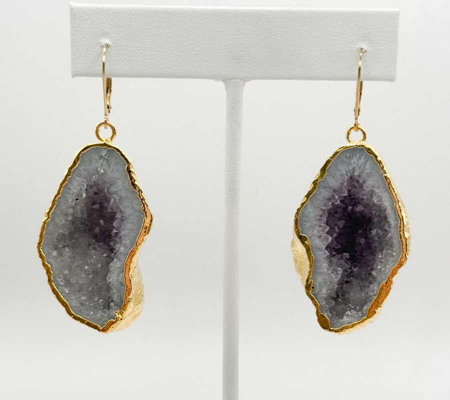 Moonlight Glow Geode Earrings