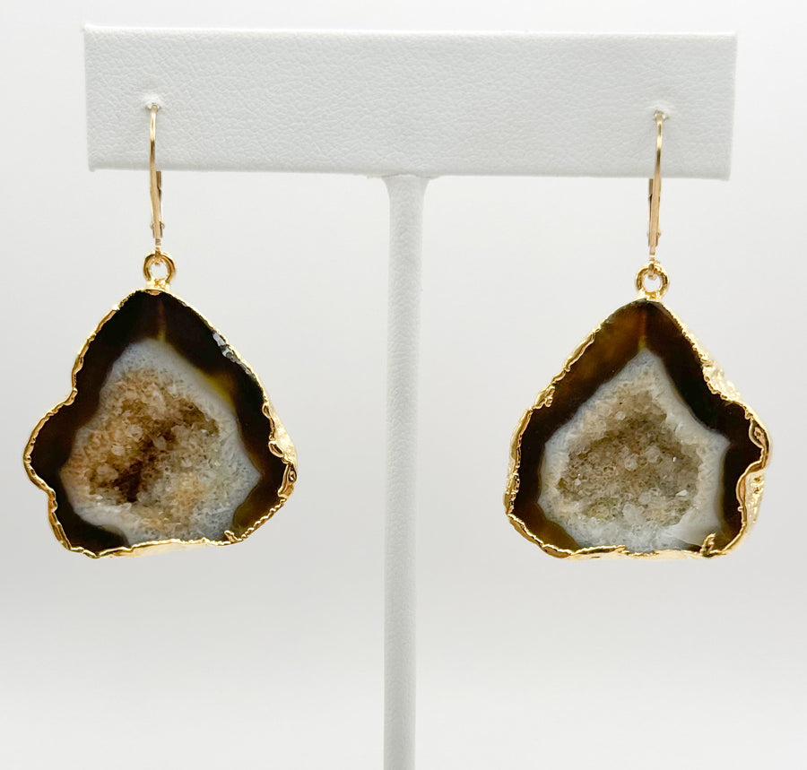 Earthy Glow Geode Earrings