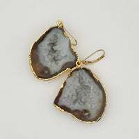 Subtle Sandstone Geode Earrings