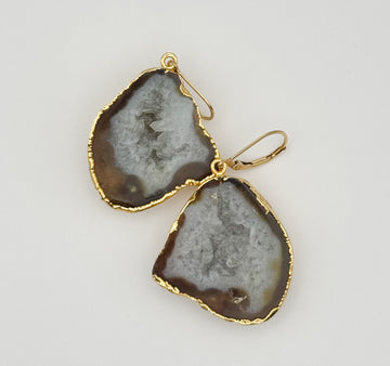 Subtle Sandstone Geode Earrings