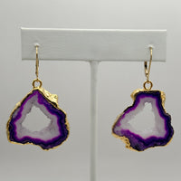 Purple Dusk Geode Earrings