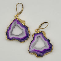 Purple Dusk Geode Earrings