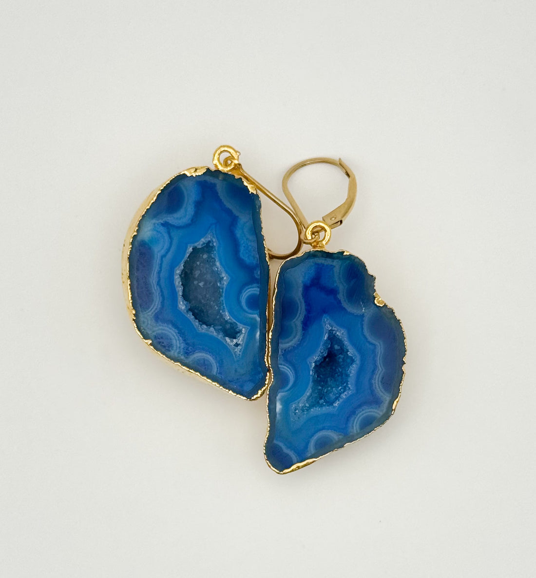 Blue Mist Geode Earrings