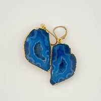 Blue Mist Geode Earrings