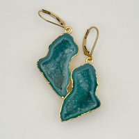 The Grass Is Greener Geode Earrings