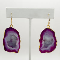 Blushing Blossom Geode Earrings