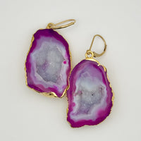 Blushing Blossom Geode Earrings