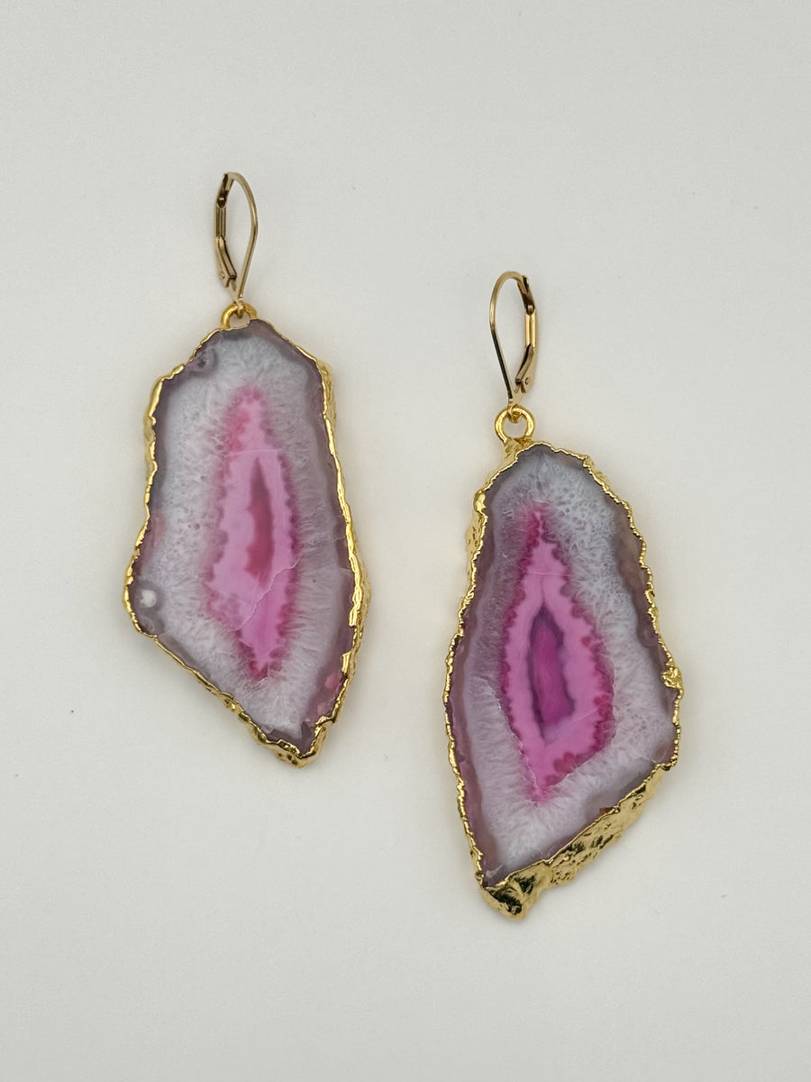 Rose Garden Geode Earrings