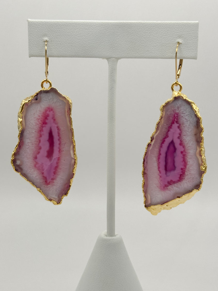 Rose Garden Geode Earrings