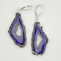 Enchanted Lavender Geode Earrings