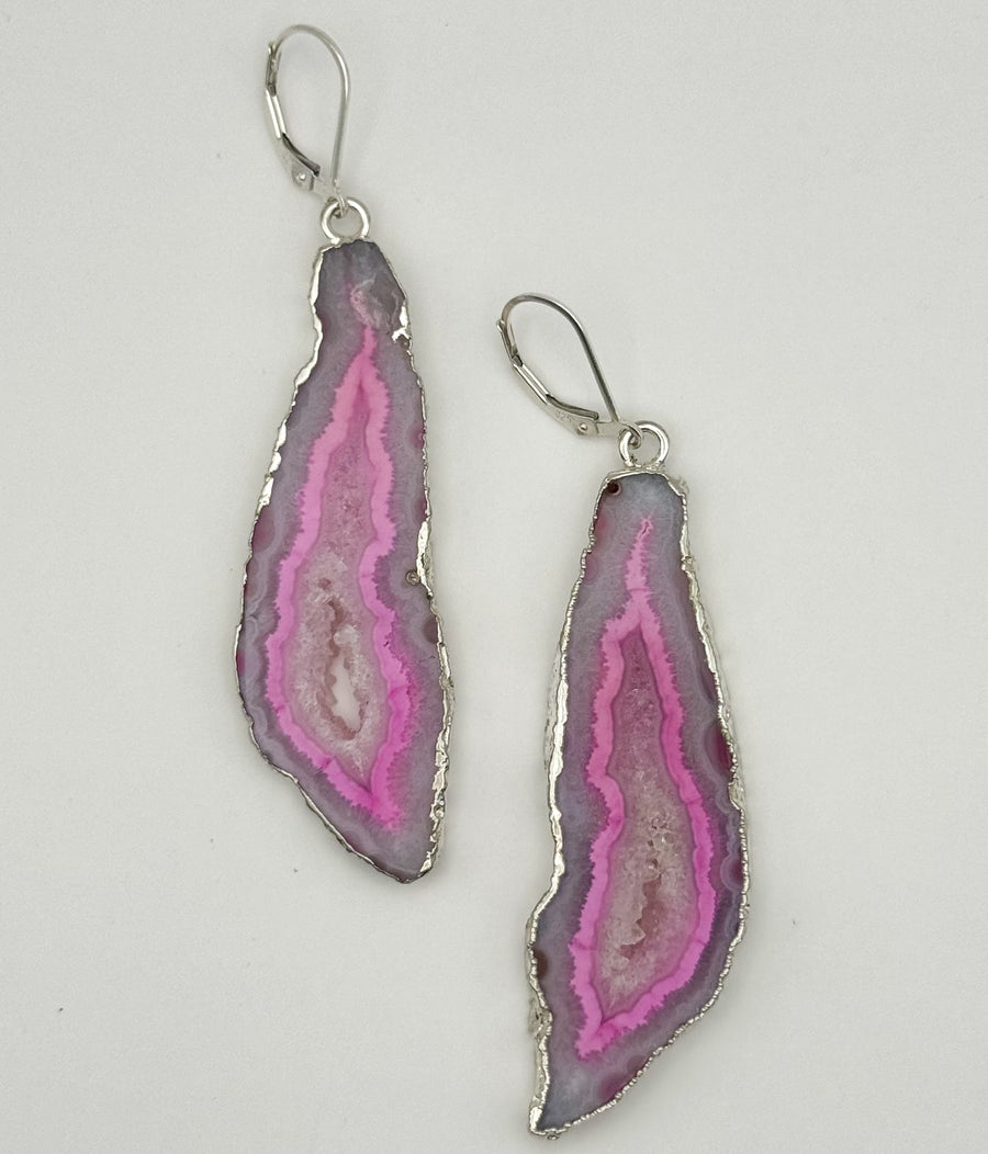 Sweet Petal Geode Earrings