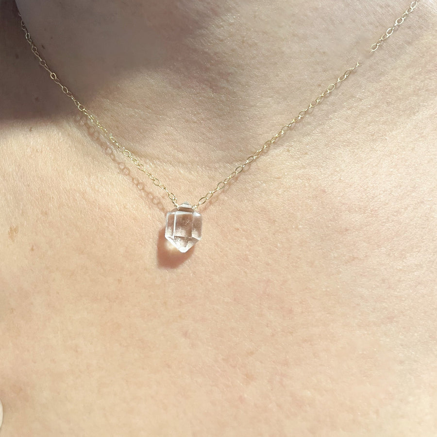 Diamond Cut High Grade Quartz Necklace