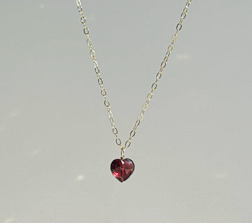Heartfire Dainty Garnet Necklace