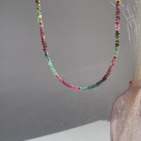 Rainbow Tourmaline Stud Necklace