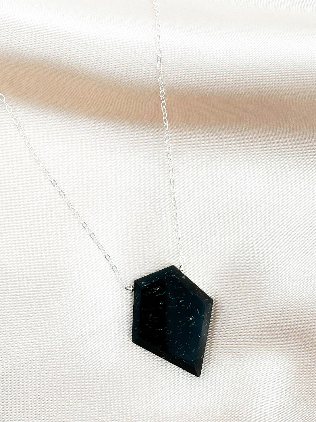 Black Tourmaline Shield Necklace