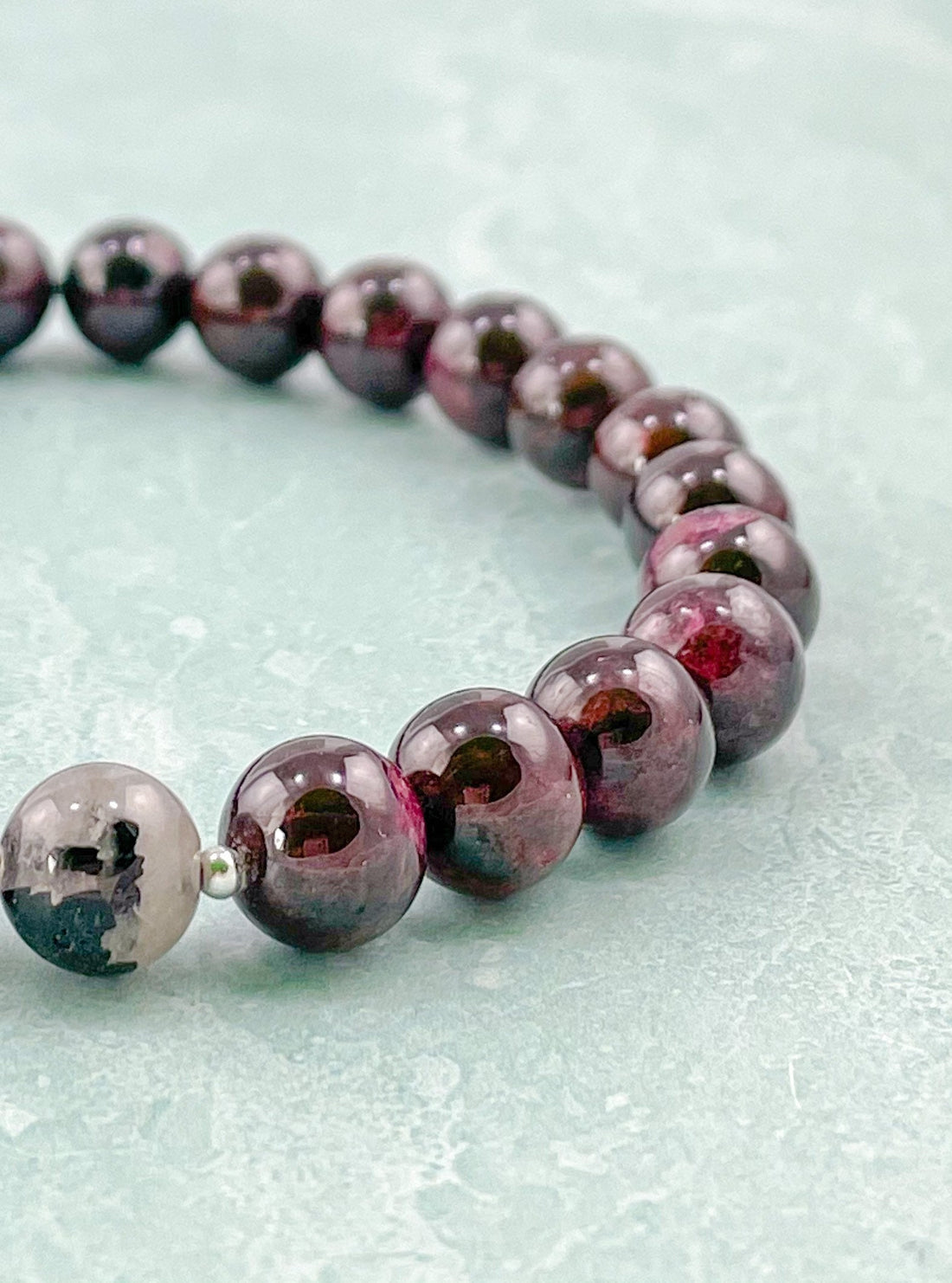 Red Garnet & Tourmaline Quartz Healing Bracelet