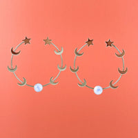 Celestial Moonstone Hoop Earrings