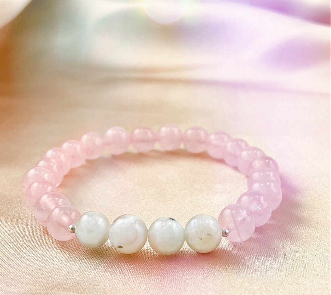 Rose Quartz and Moonstone Fertility Bracelet