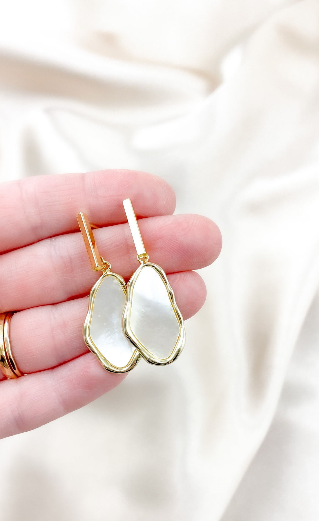 Mother Of Pearl Bar Earrings