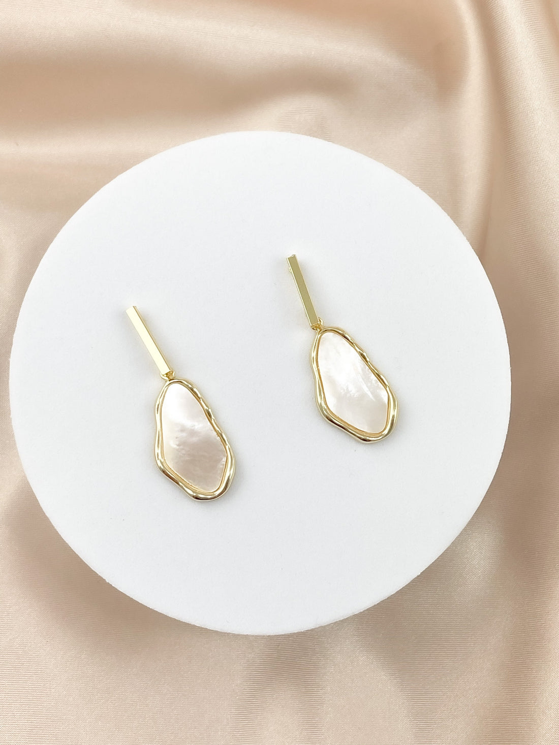 Mother Of Pearl Bar Earrings