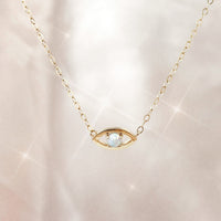 Dainty Evil Eye Opal Protection Necklace