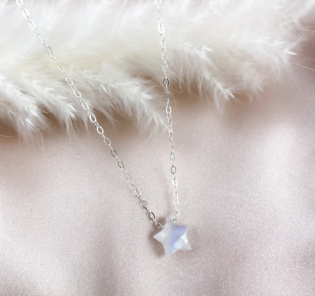 Dainty Star Moonstone Healing Necklace