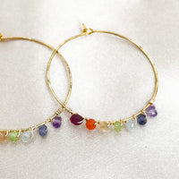 Rainbow Chakra Hoop Earrings